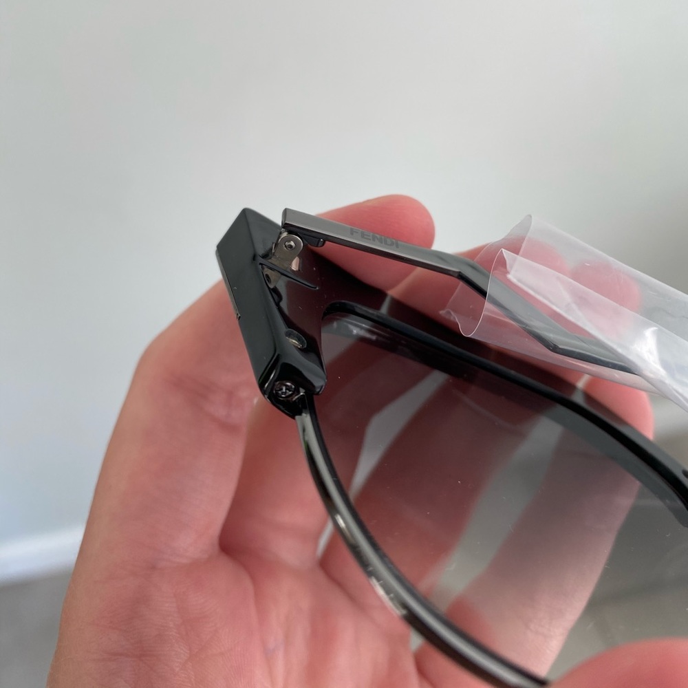 Fendi Iridia Black Silver Cat Eye Sunglasses - Picture 5 of 5